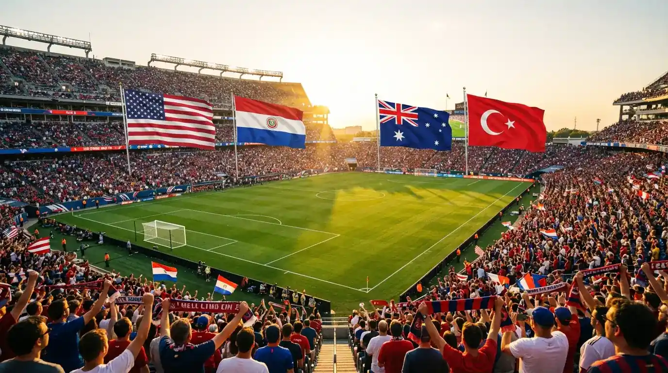 WM 2026 Grupp D mat USA, Paraguay, Australien an Tierkei