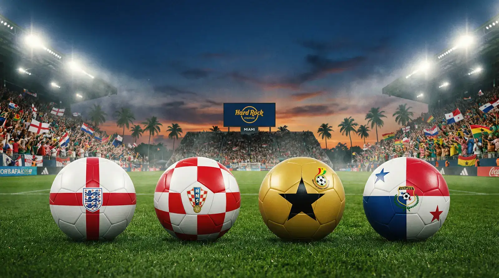 WM 2026 Grupp L mat England, Kroatien, Ghana an Panama