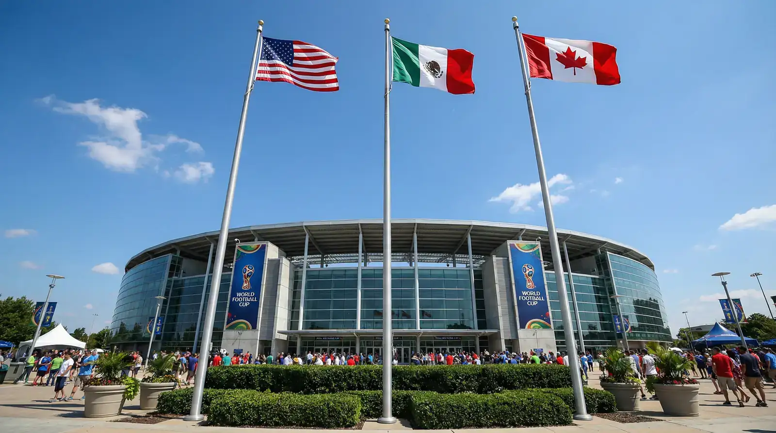 WM 2026 Gruppen A bis D mat Gastgeberländer Mexiko, Kanada an USA